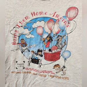 1998 Vintage Missing Childrens Hotline Graphic Tshirt